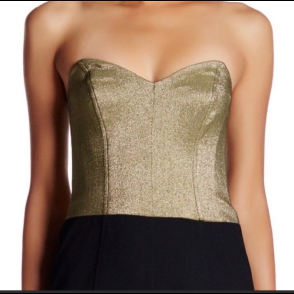 NWOT Trina Turk Black/Gold Strapless Jumpsuit- sz 6! - Picture 3 of 8